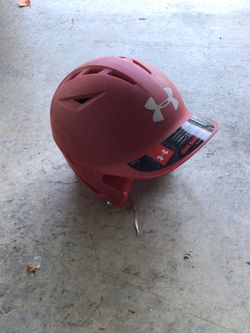 Under Armor red youth batting helmet