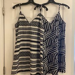 Two Black & White Spaghetti Strap SHEIN Dresses