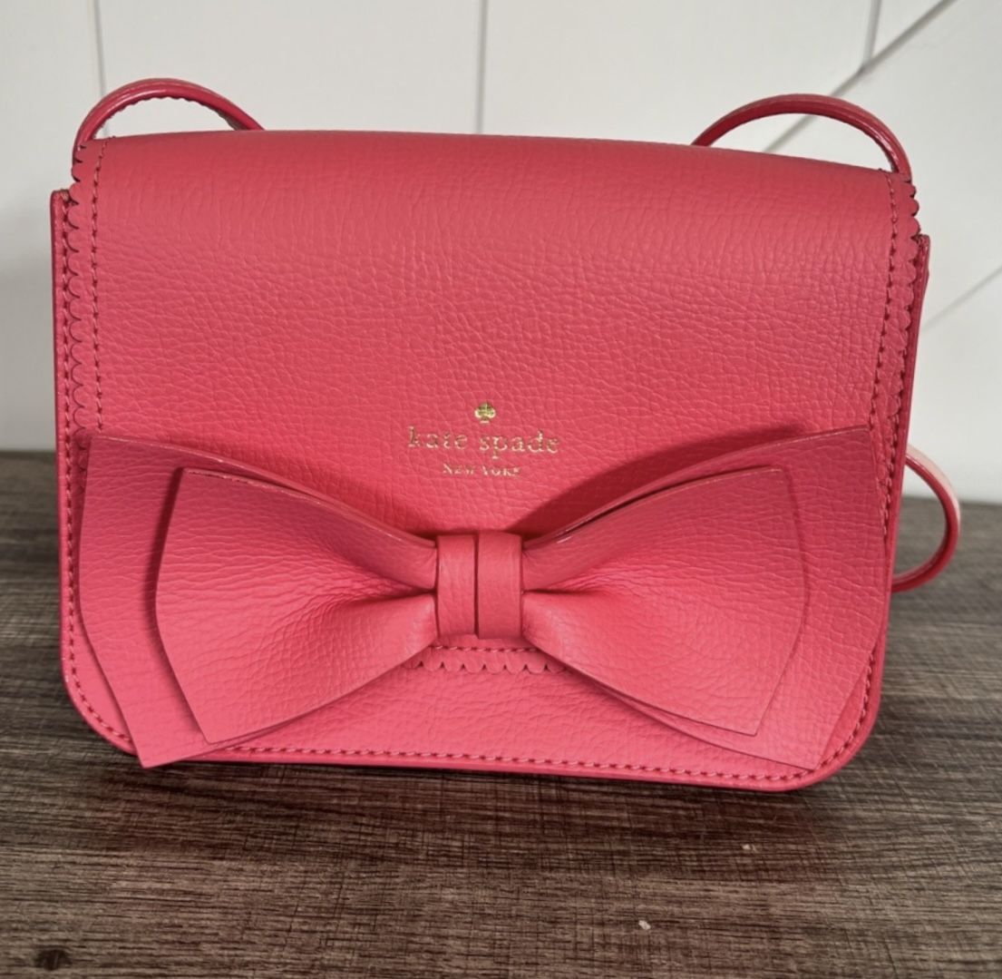 Kate Spade Pink Bow Leather Bag (like New)