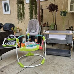 Baby Crib, Jumper, chair and Rocking Chair