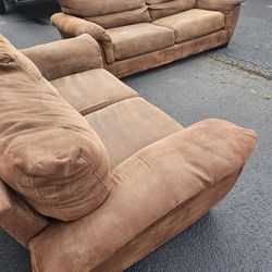 Ashley Suede Couch And Love Seat