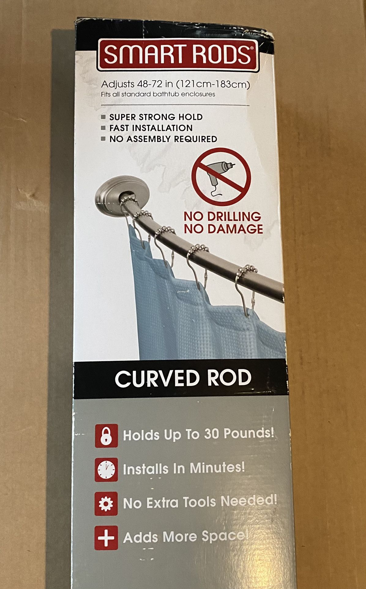 Curved shower rod (48-72”) NIB