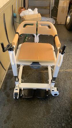 Silla de Transferencia para Paciente con Inodoro – Nueva Patient Lift Transfer Chair w/ Commode – Manual Wheelchair – New