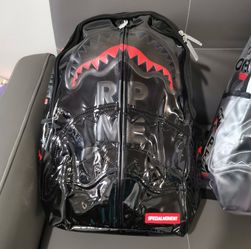 Sprayground Black Patent Shark Backpack
