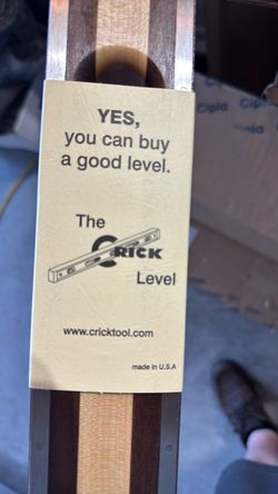 Crick tools 48 inch wooden level w/ green vials