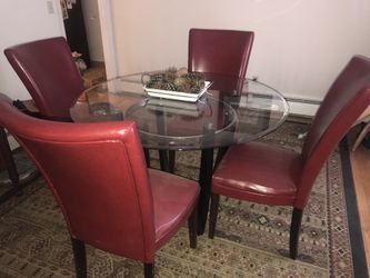 Small Dinette Set (Glass/Red) 