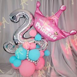 Princess Crown Birthday Balloons 