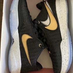 Nike LeBron 20 Black Metallic Gold (GS) Size 10 Men’s 