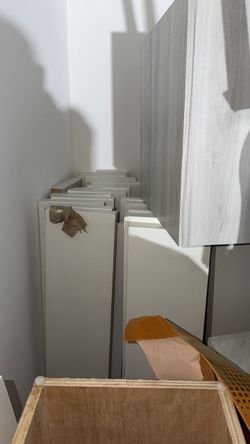 White shelves