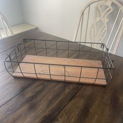 Metal And Wood Basket / Shelf