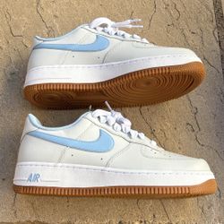 New Nike Air Force 1 Low Photon Dust Psychic Blue Gum Shoes Men’s 9