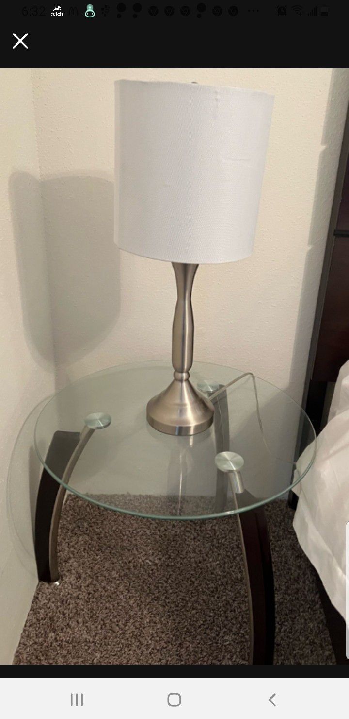 LAMP AND SIDE TABLE 