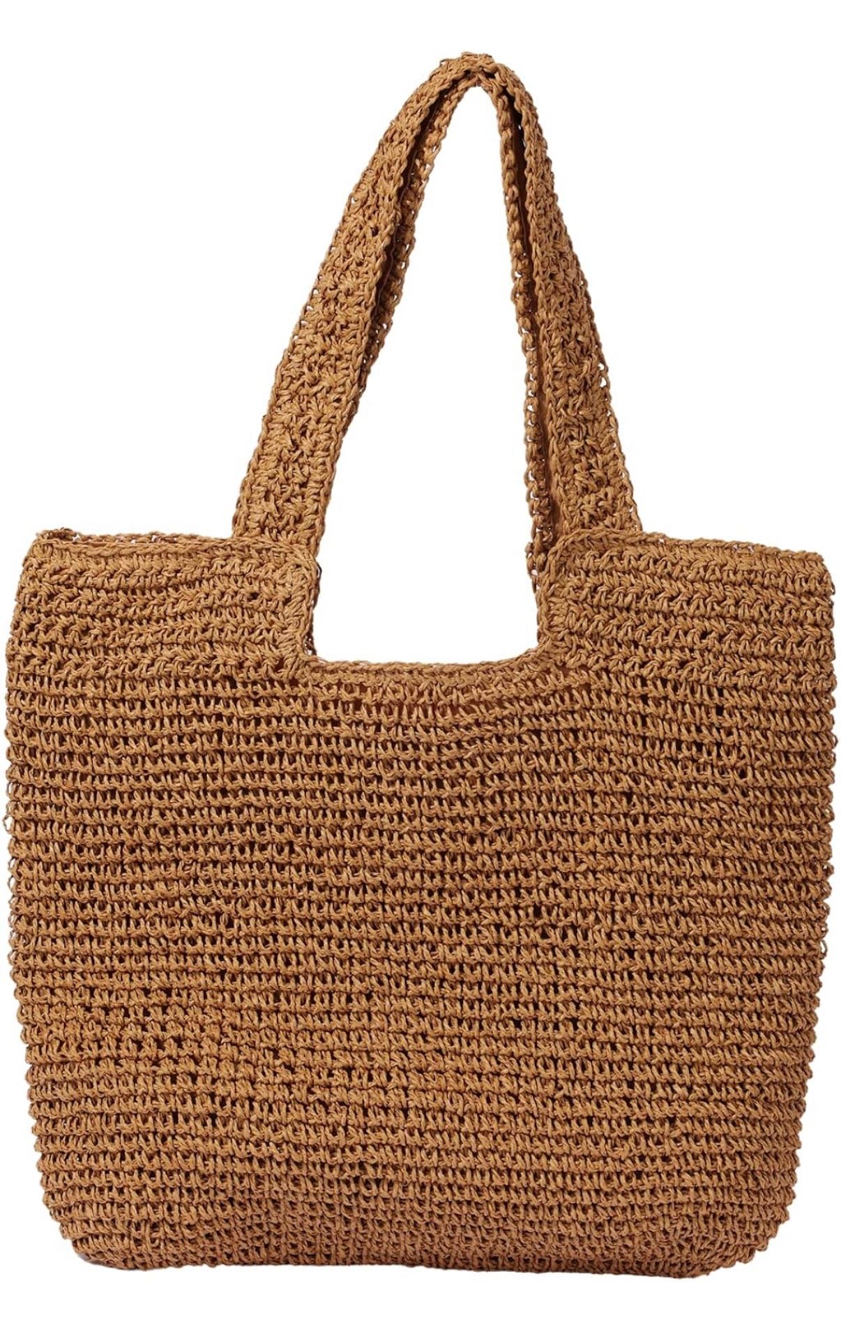 Beach Bags for Women - Summer Soft Large Woven Shoulder Purse Handbag, Beach Tote Straw Bag for Summer Vacation