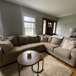 Light Tan/Beige 3 Piece Sectional  