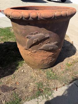 Terracotta Dolphins pot 2FT Length x 2FT Width