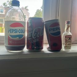 Pepsi Coke Smirnoff Vintage Bottles And Cans 