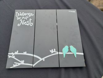 Chalk Board Plaque. "Welcome to Our Nest"