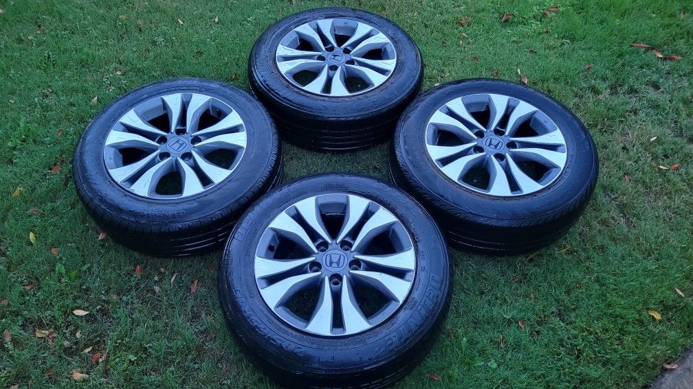 16" Honda Accord Rims And Tires. 5x114.3, Oem