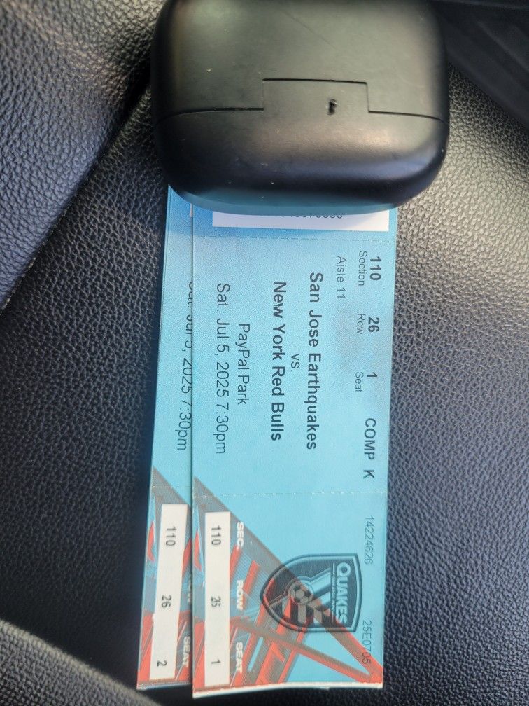 San Jose Earthquakes Vs NY Red Bulls @ Paypal 07/05 Sec 110
