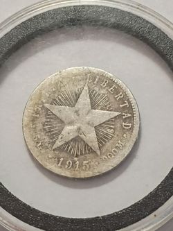 1915 Cuba 900 silver coin
