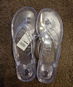 SO Clear Thong Sandals Size 9/10