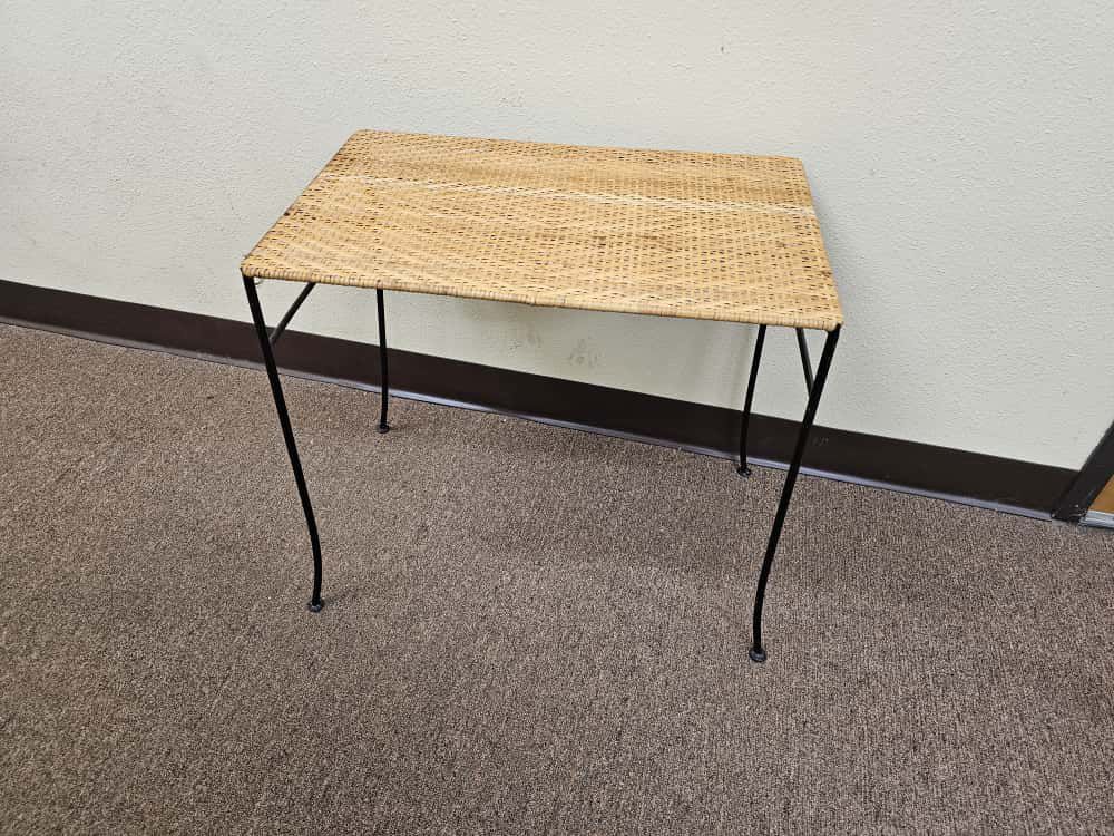 Rattan and Rod Iron Desk/Table