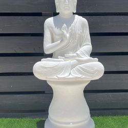 Concrete Buddha And Pedestal