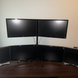 6 Monitors With 4 Monitor Stand 