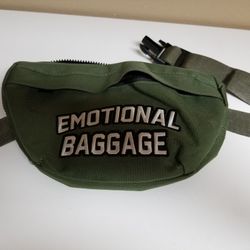 Emotional Baggage Assholes Lives Forever Dark Green Fanny Pack