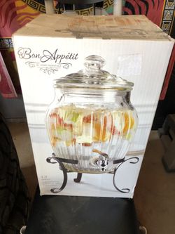 Glass Container With Stand 