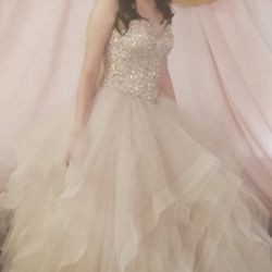 Rose Gold Pink Puffy Dress