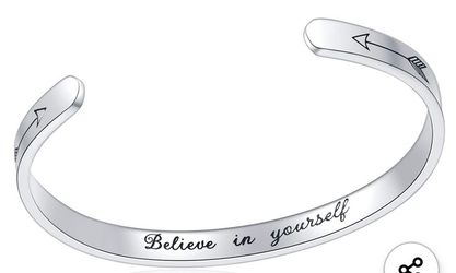 Inspirational tanium steel bracelet