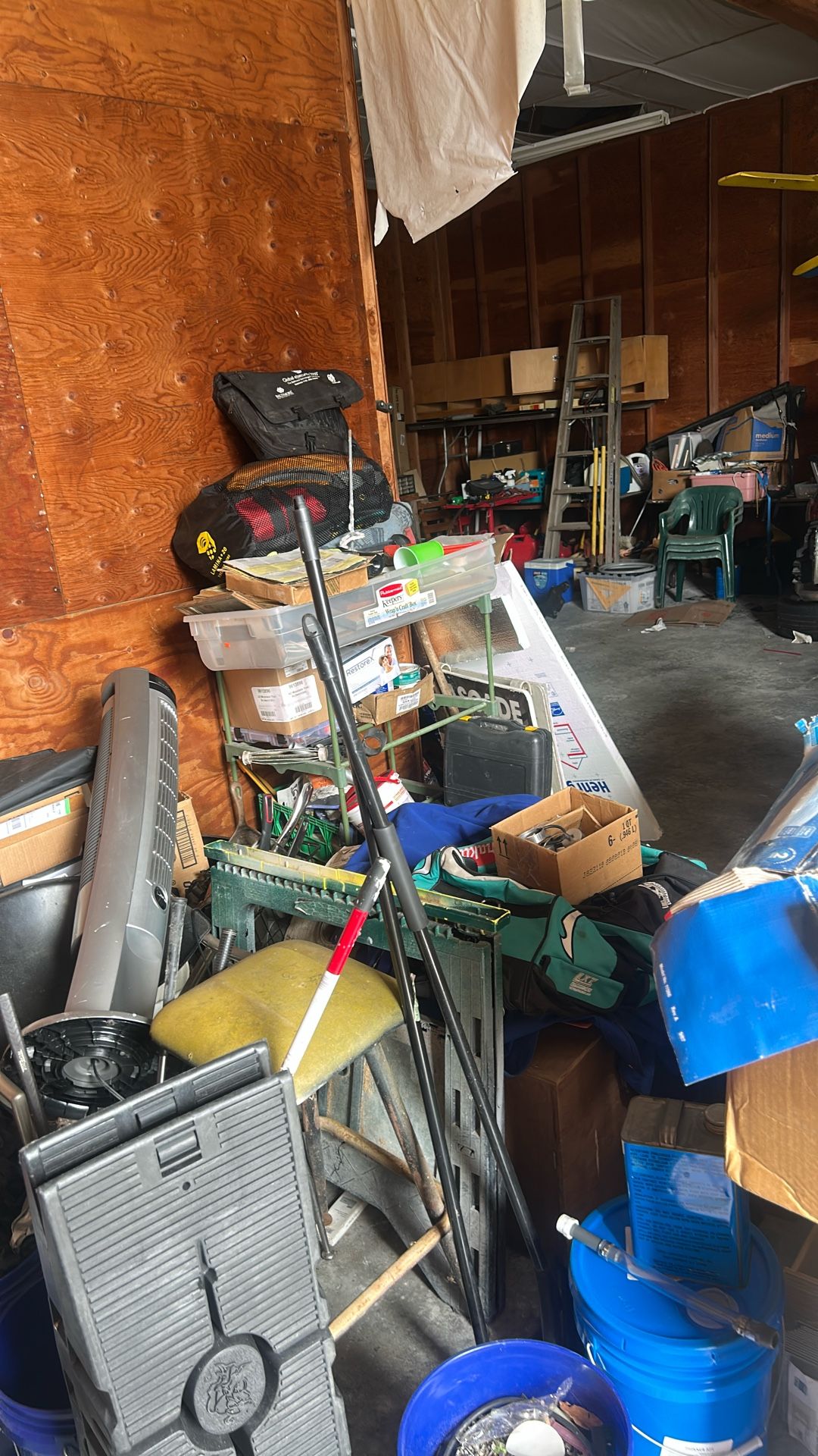 Referral Hanger, garage clean out camp gear, coolers tools. Lots of miscellaneous. Wonderful, good condition, weekend Can supplies.