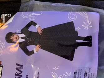 Wednesday Addams Girl Halloween Costume Size S 5-7