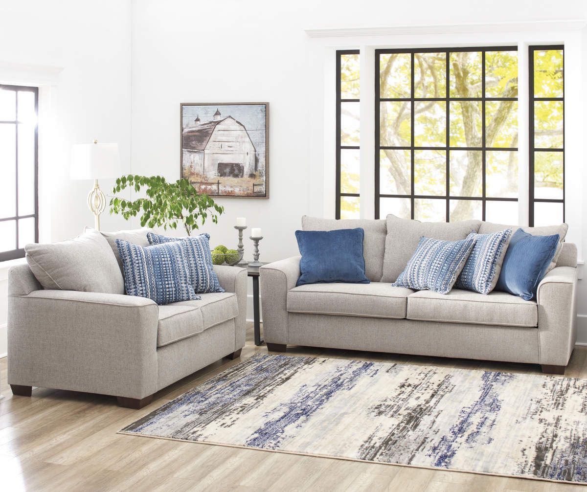 Sofa and love seat beige fabric