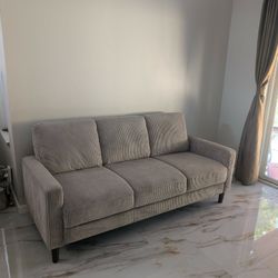 Brand New Corduroy Taupe Couch