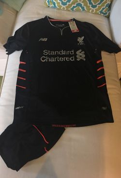 New Liverpool black kit with shorts size small