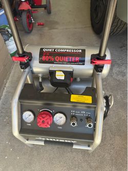 4.5 Gal. 175 PSI Portable Electric Oil-Free Quiet Twin Stack Jobsite Air Compressor w/Rubber Wheels and 2-Quick Couplers
