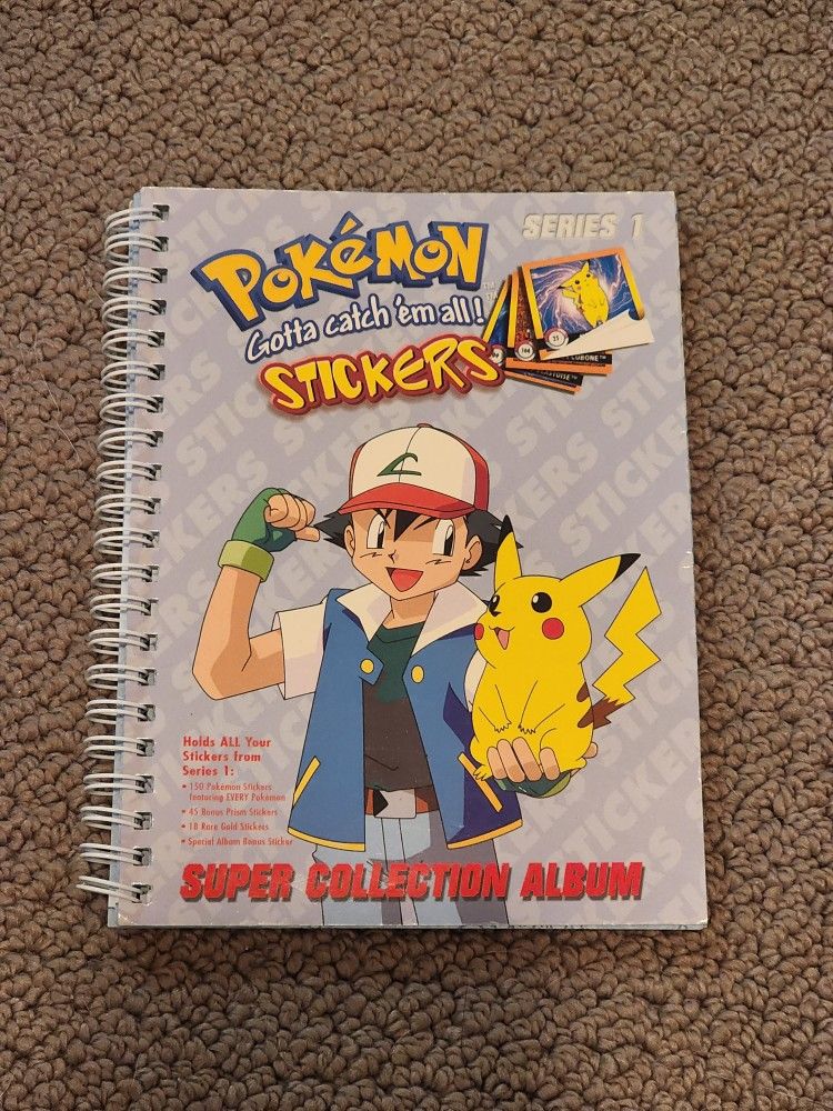 1999 Pokemon Stickers Series 1 Super Collection Album