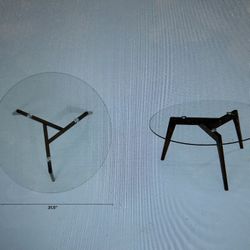 Clarus 31.5" Glass Coffee Table - Walnut