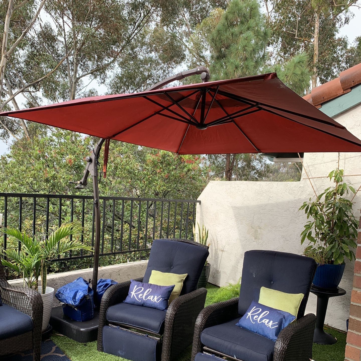 hampton bay patio umbrella chili red ABCCANOPY Solar Led with 24 Lights 7.5FT(Burgundy) Live Better The Best Patio Umbrellas and