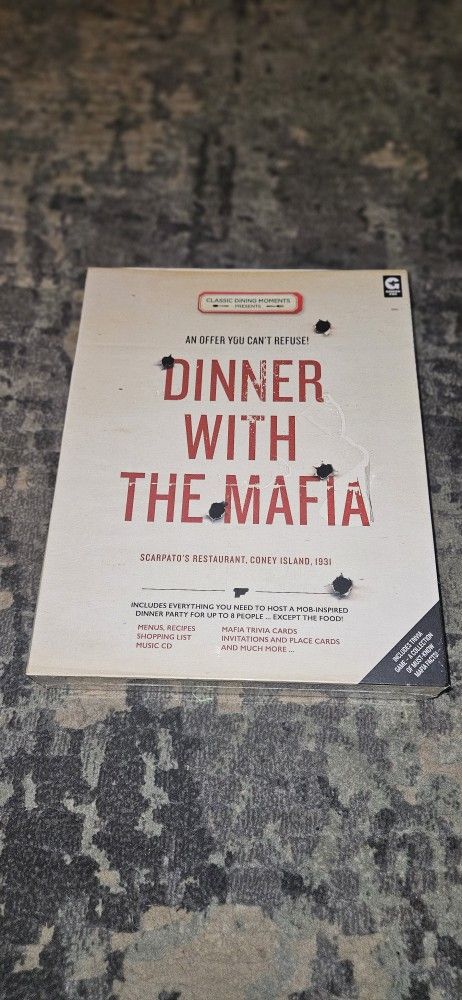 Dinner with the Mafia - Mob-inspired Dinner Party Game Kit 2015 Brand New Sealed