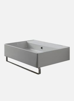 Nameek’s Rectangular Wall Mounted Sink w/ Polished Chrome Towel Bar Scarabeo 8031/R-60-TB