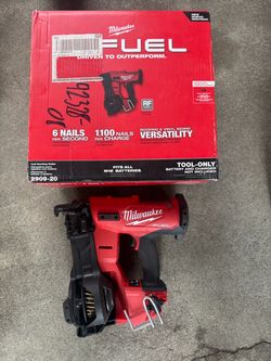 M18 FUEL 18-Volt Lithium-lon Brushless Cordless Coil Roofing Nailer (Tool Only)