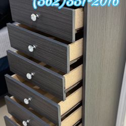 Beautiful Paulina Grey Chest W/ Diamond Knobs 