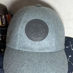 Hermes Serena Hat Blue Grey Cashmere Cap Eperon D’or 57 Used Authentic