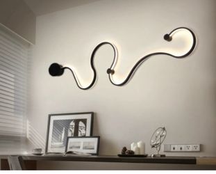 2 pieces Contemporary Creative Wall Light, Special Home Decor, 50 Inch, Minimalist Wall Light for Living Room, Bedroom, Kitchen, 24W Warm Black Light