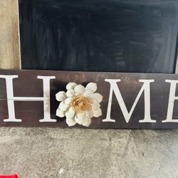 Wood Home sign