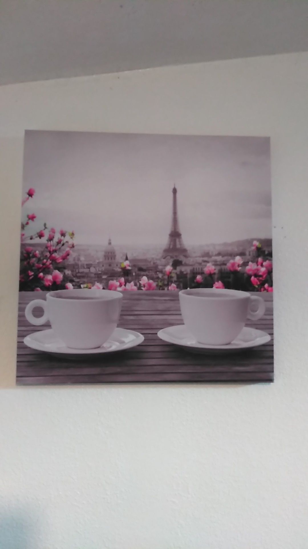 Tea cup in Paris home decor 24x24 inches