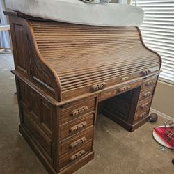 Vintage Oak Secretary Desk